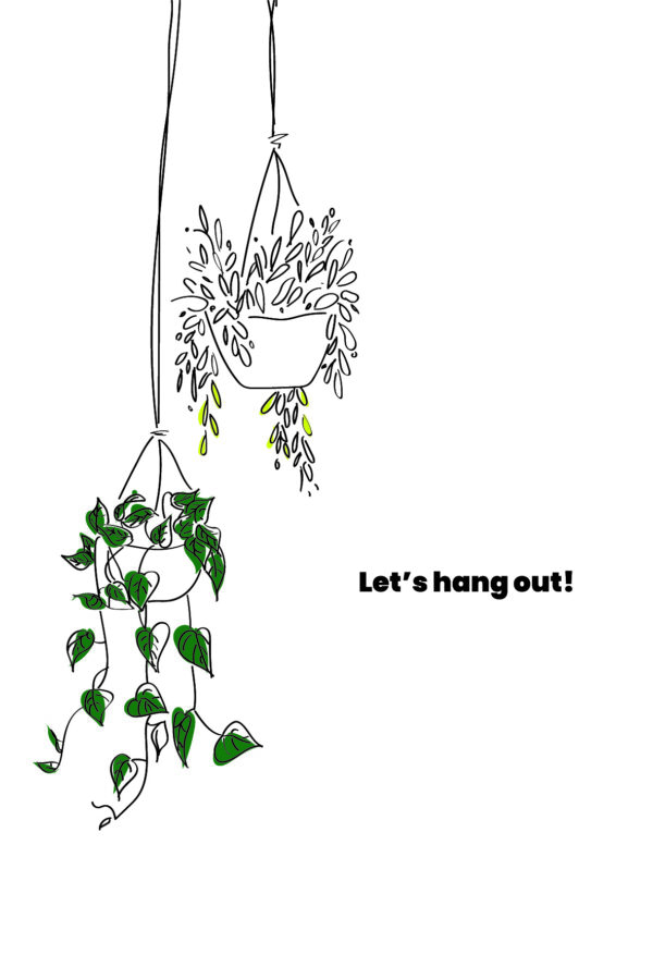 Bij- praat kaartje "Let's hang out !" 5 Orchidee-kopen.nl